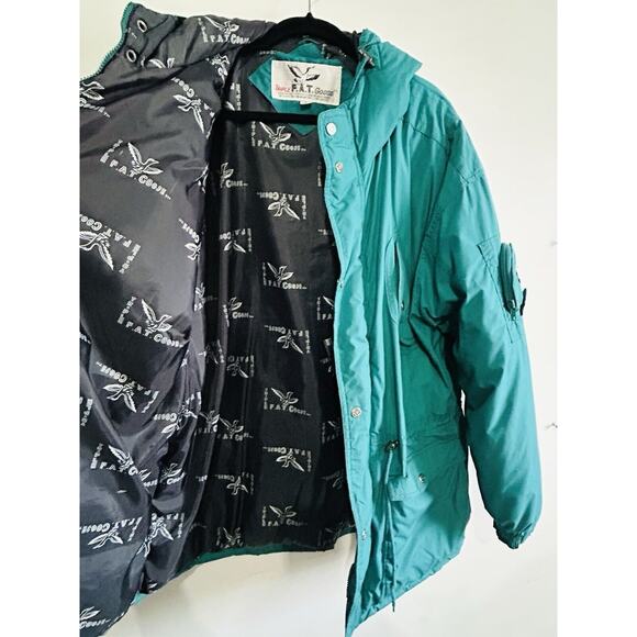 Vintage Triple FAT Goose Down Green Insulated Coat Jacket Size XL 1990s 62897 - Picture 3 of 16